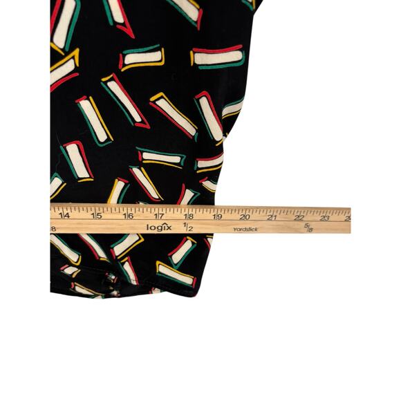 Vintage 80s Warren Z Dress Dolman Back Button Geometric Pattern Tie Up Disco Med - Picture 12 of 16